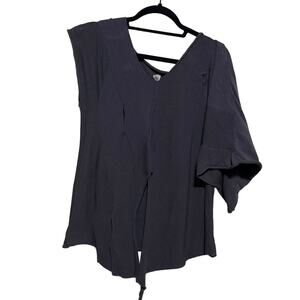 Oblique Asymmetrical Cut Out Top Made In  Italy 2